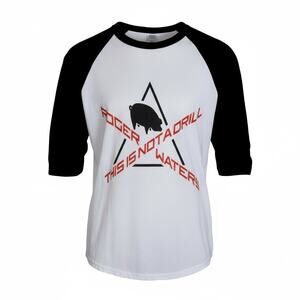 Roger Waters This Is Not A Drill 2022 Tour Raglan 3/4 Sleeve Black & White T - M